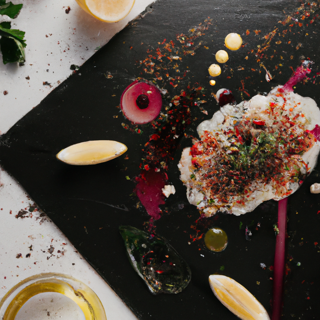 Gastronomía minimalista con luz de ventana